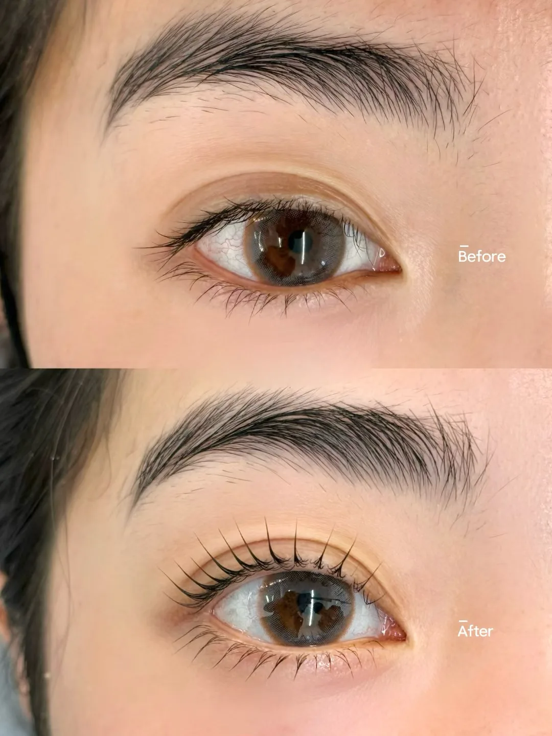 Korean Lashlift Göteborg – före och efter resultat
